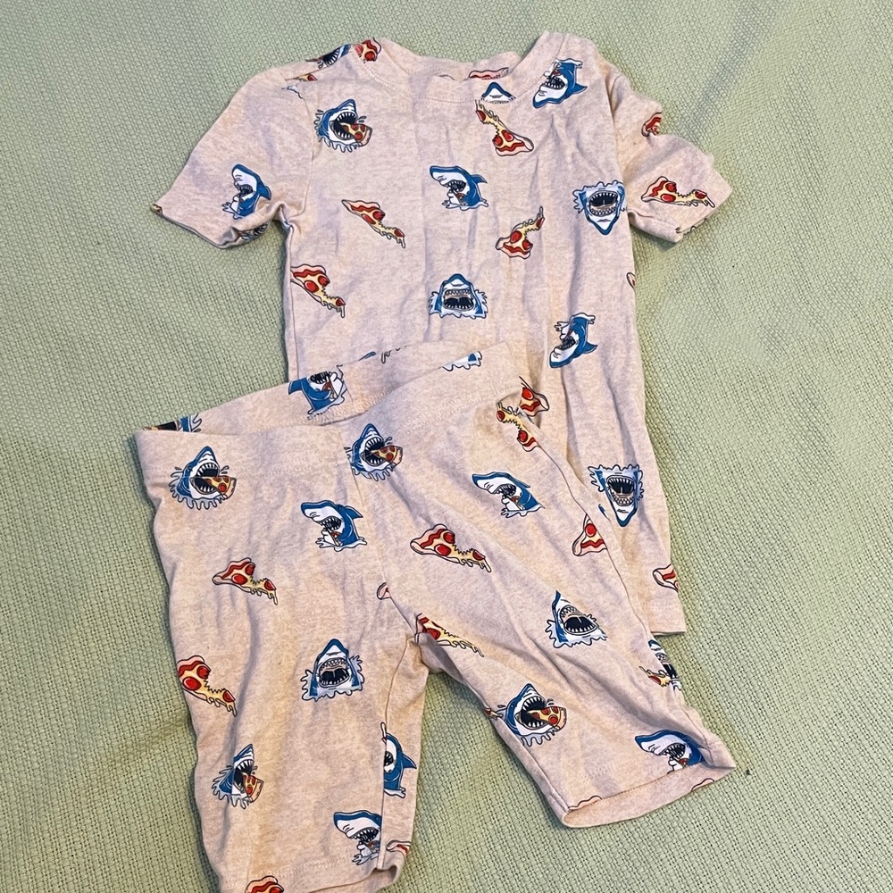 Old Navy Shark and Hot Dog Print Pajama Set